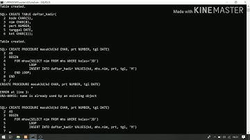 Tutorial membuat tabel TRIGGER di SQLPLUS WITH CMD
