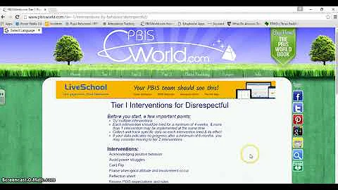 PBIS World for Behavior Interventions