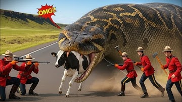 Heroic Rescue Team Saves Lonely Cow from Giant Python Terrifying Attack 🐄 🐍 