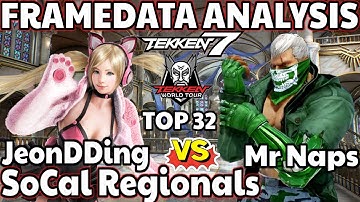 Tekken 7 Mr. Naps (Bryan) vs JeonDDing (Lucky Chloe) TOP 32 (SCR PS4) Framedata Analysis
