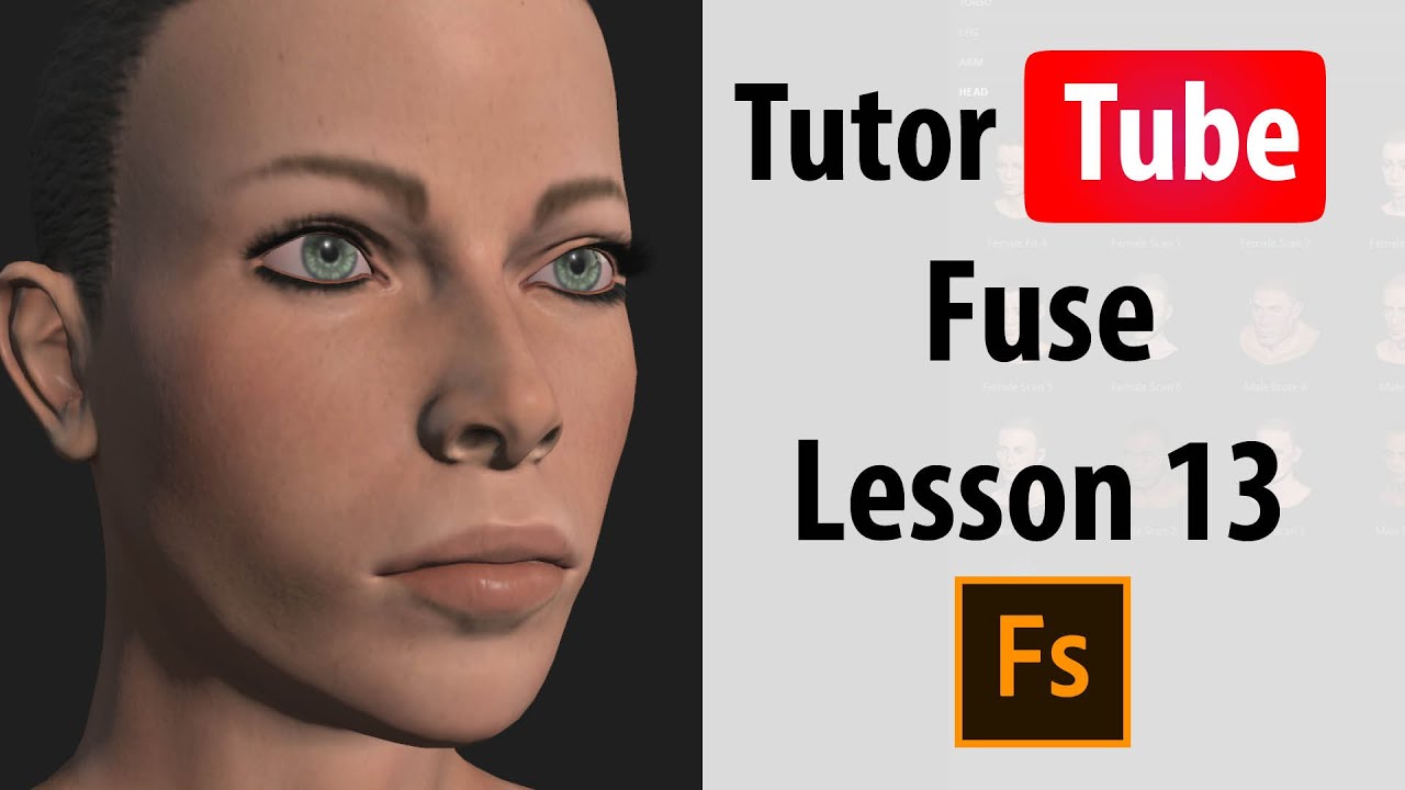 Adobe Fuse Tutorial Lesson 13 Working with Hair and Adjusting them
