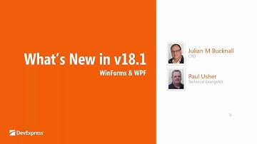 New in v18.1 - Winforms and WPF UI