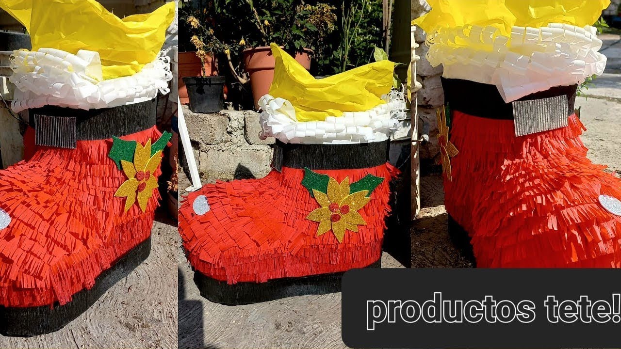 Como Hacer una Piñata de Bota Navideña Fácil y económica ♥️🎄 Video # 💯
