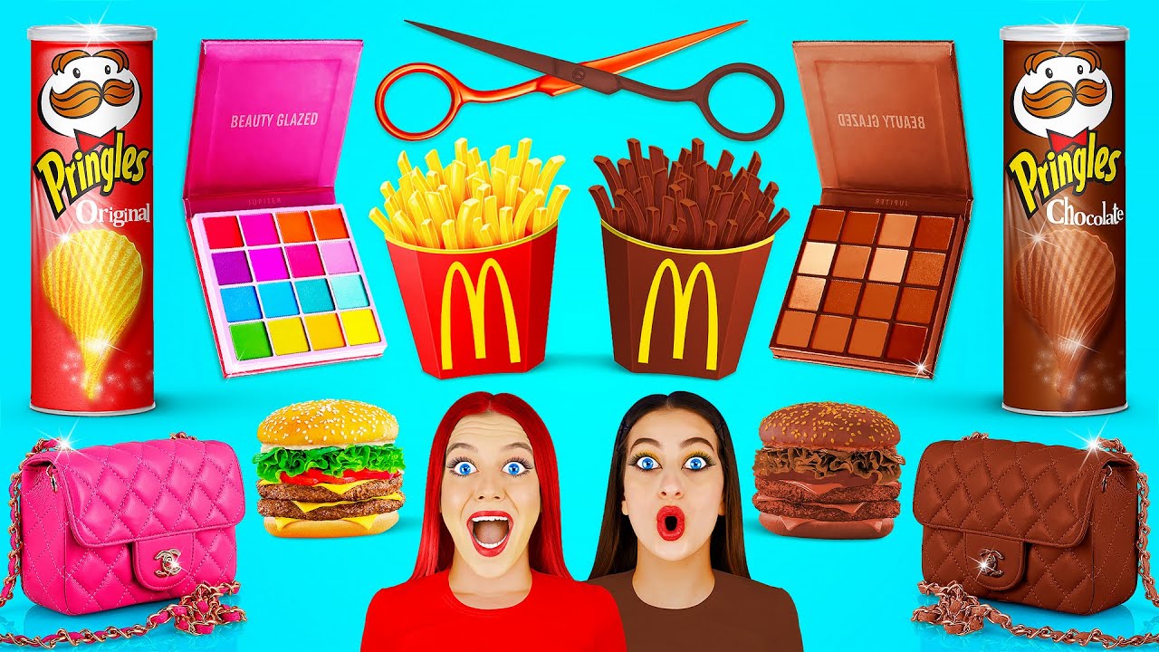 Multdo REAL FOOD VS CHOCOLATE FOOD CHALLENGE #3 | Funny Pranks by Multi DO ...