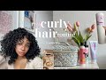 my curly hair routine 🧖🏽♀️🚿☁️ — weekly vlog, new extensions, bake with me & using flexirods