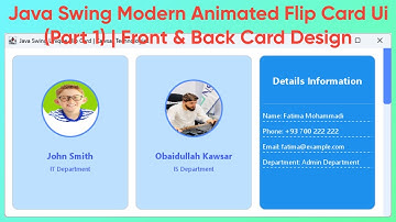 Java Swing Flip Card UI | Modern Front & Back Flip Animation (Part 1) | Image, Name, Department