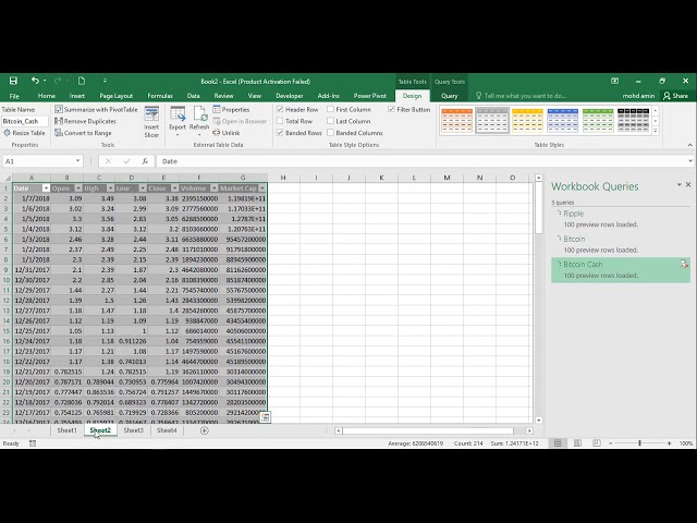 btc rinkų api excel
