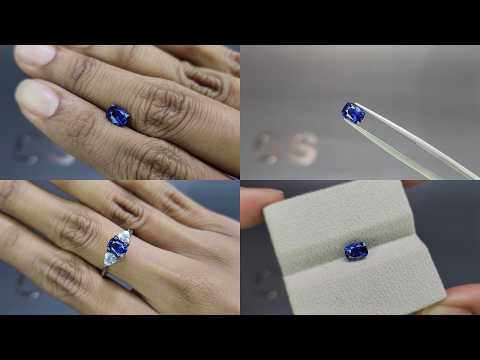 Saphir Cornflower Blue im cushion-schliff 1,14 karat, Sri Lanka Video  № 1