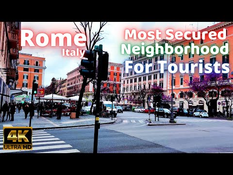 Rome, Italy - PRATI Is The Most Secured Quarter For Tourists. Rome 4K