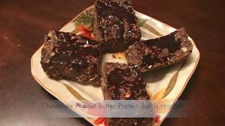 No Bake Chocolate Peanut Butter Pre-Post workout Protein Bar