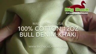 Made in the USA 12oz Cotton Bull Denim Fabric in Khaki