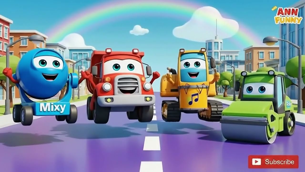🎬Construction Band Song 🚧🎵 | Trucks Working Together | Fun Kids Music |ANN FUNNY