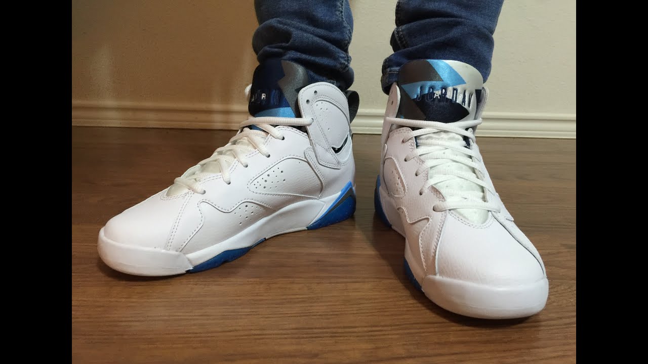 jordan 7 french blue on feet