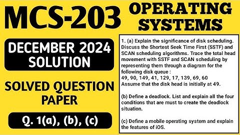 P1- 1(a), (b), (c) | MCS 203 Dec 24 Solution | MCS203 Solved Question Paper | MCS203 Important