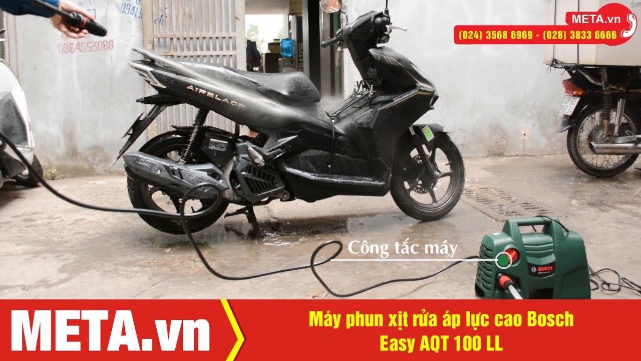 Khám phá máy phun xịt rửa áp lực cao Bosch Easy AQT 100 LL, công suất 1.200W | META.vn