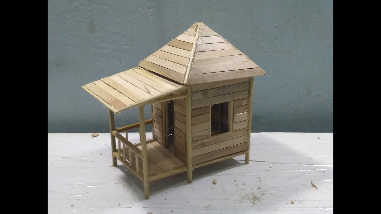  25 Cara Membuat Miniatur Rumah Pondok Dari Stik Es Krim 