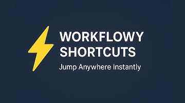 Shortcuts: Navigate and Move Items in Workflowy Lightning Fast