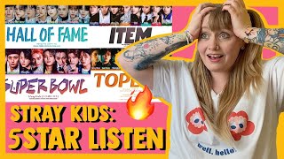 reaction to ♡Stray Kids '★★★★★ (5-STAR)' album♡(part1: hall of fame, item, super bowl & topline)