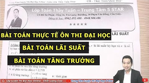 Bài tập dạng toán lãi suất trong đề thi thử