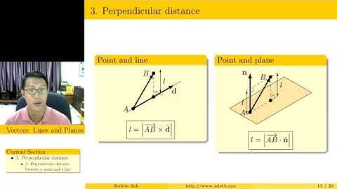 Vectors: perpendicular distance to lines or planes. 5 concepts to master lines and planes. (4 of 7)