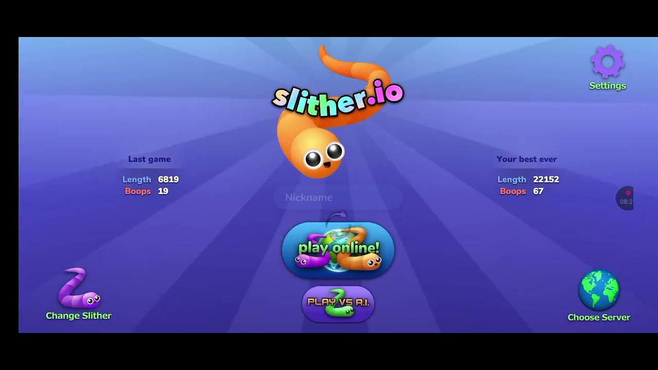 Playing slither.io online