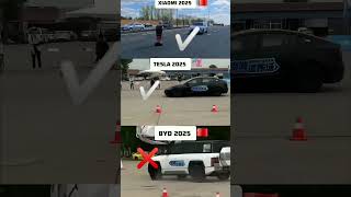 Tesla vs Xiaomi vs BYD: EMERGENCY BRAKE FAIL?! 2025