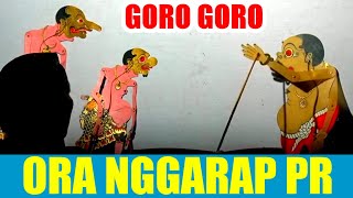 Hooh Yo ngko tak semprot..!! Gareng nesu mergo Bagong ora nurut, pas Goro Goro malah mangkel