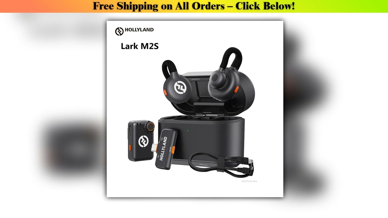 Hollyland mic  Lark M2S Wireless Microphone for iPhone Camera Android PC Noise Cancellationfor