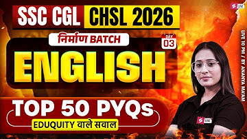 SSC CGL/ CHSL 2026 | SSC CGL/ CHSL English Classes 2026 | SSC CGL/ CHSL English by Ananya Mam
