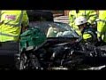 Car accident on the M60 Motorway Stockport near Manchester England
