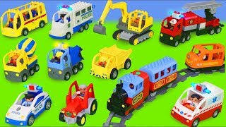 LEGO Excavator, Garbage Trucks, Fire Truck & Police Cars Toy Vehicles for Kids