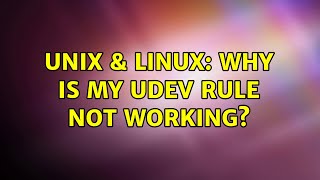 Unix & Linux: Why is my udev rule not working?
