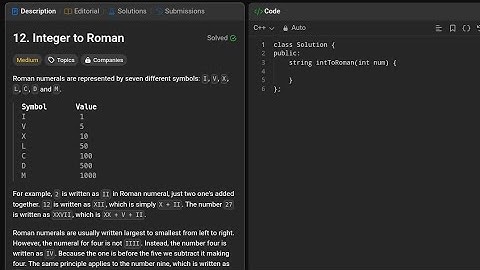 LeetCode Problem 12: Integer to Roman- Explained and Solved ll C++