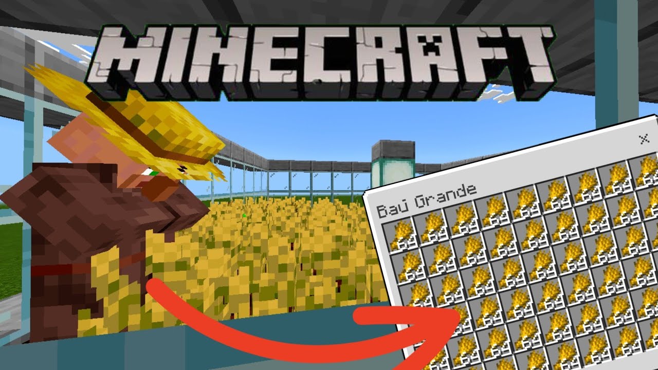 FARM DE TRIGO 100% AUTOMÁTICA PARA O MCPE/ MINECRAFT BEDROCK - YouTube