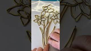UV resin stained glass Daffodils #uvresin #uvresinart #craft