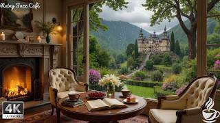 Rainy Outside Café Jazz 🎹 Soft Piano Music, Fireplace Ambience For Study, Work & Relaxation screenshot 4