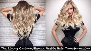 The Living Cartoon/Human Barbie Hair Transformation