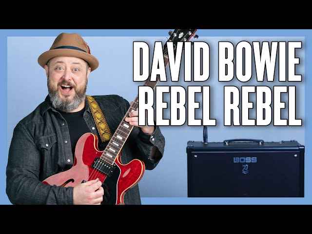 How to Play David Bowie Rebel Rebel Guitar Lesson + Tutorial class=