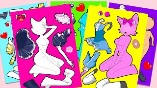 Sprunki x Brainrot | MAID GIRL WENDA x PINKI 👗✨ Mix & Match | DIY PAPER STICKER