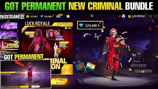 Neon Criminal Luck Royale Event Free Fire ll 13 August Criminal Luck Royale Event ll DIVIDED GAMERS