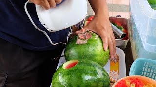 Street Food: Instant fresh watermelon juice in Melaka, Malaysia | Travip The Wanderlust