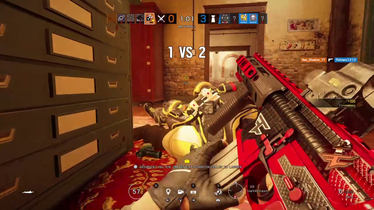 Rainbow six siege 1v4 clutch - YouTube