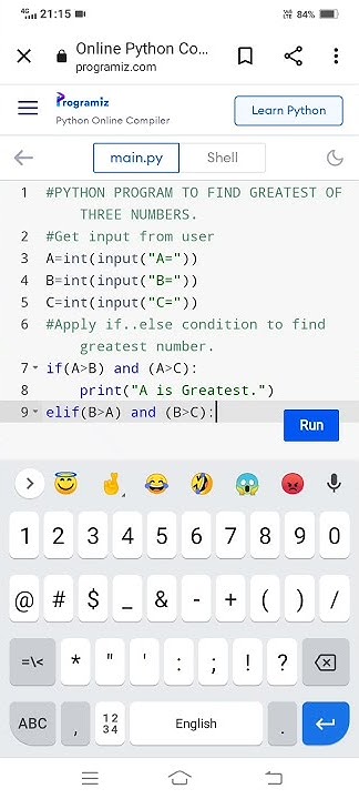 PYTHON PROGRAM TO FIND GREATEST OF THREE NUMBERS.|| Find greatest ...