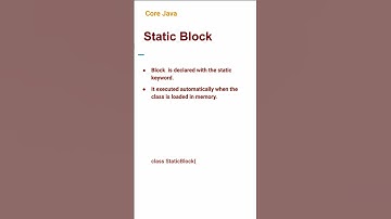 Static Block (21) #corejava