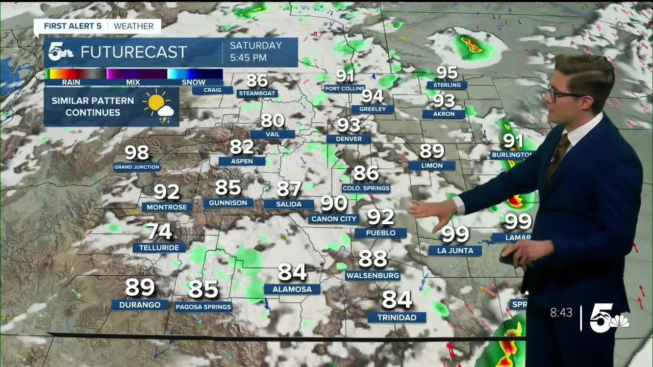Hot Saturday with a few storms, widespread storms Sunday - YouTube