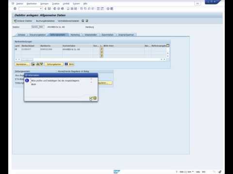 SAP Vertrieb / Verkauf: XD01 Kunden / Debitor anlegen || Stammdaten eingeben