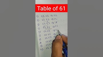 Table of 61 | Maths tricks | maths solition tricks | tables #shorts #mathstricks
