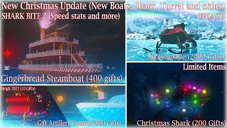 New Christmas Update Shark Bite 2 (New Boats, Gifts, Sharks and more!) (Stats)
