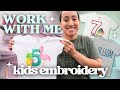 Small business vlog embroidering kids shirt orders for my etsy shop on my melco emt16x