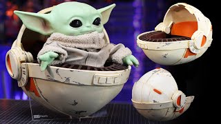 How to make a Custom Baby Yoda chibi style Pram Pod out of Foam for Grogu with Free Templates